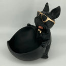 Estátua Bulldog Decorativo Armazenador