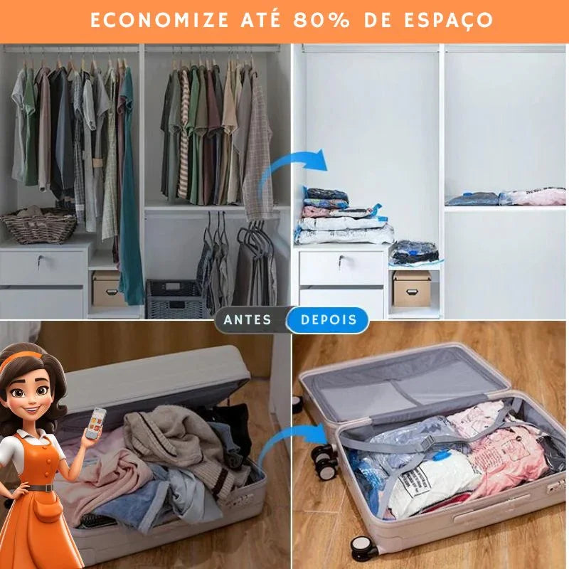 Compressor a Vácuo + Sacos Reutilizáveis (BRINDE)