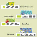 Conjunto de Carros de Trilha Educativa para Crianças