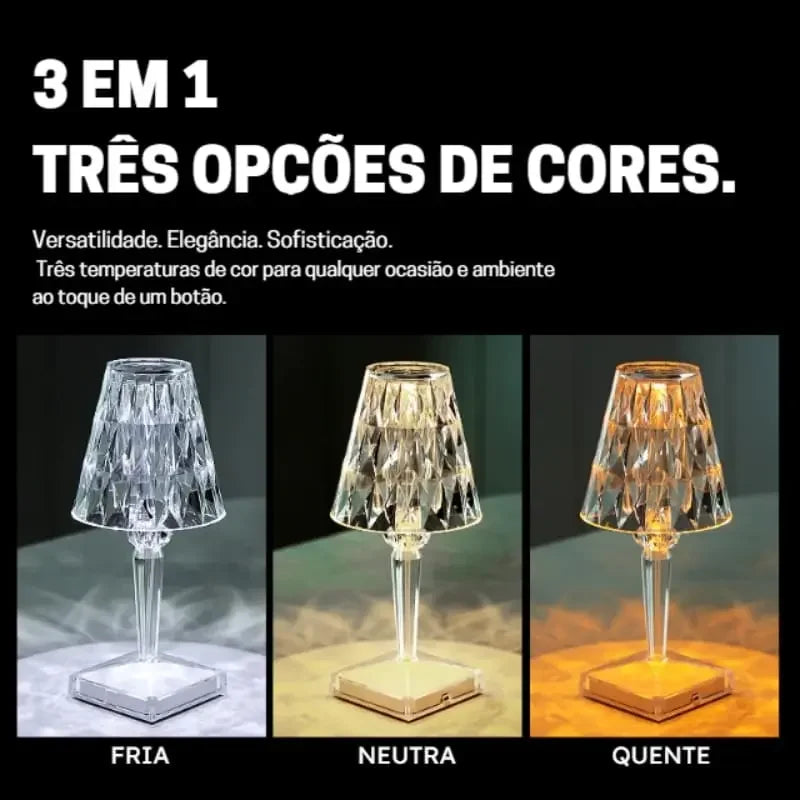 Luminária de Mesa de Led Sem Fio 3 em 1 Touch Utililar