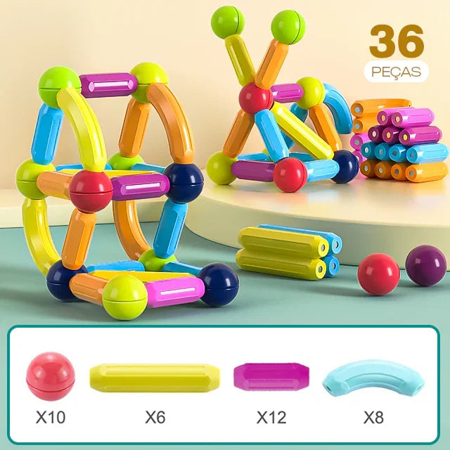 MagneToy™ - Blocos Magnéticos Criativos e Educacionais + Brinde