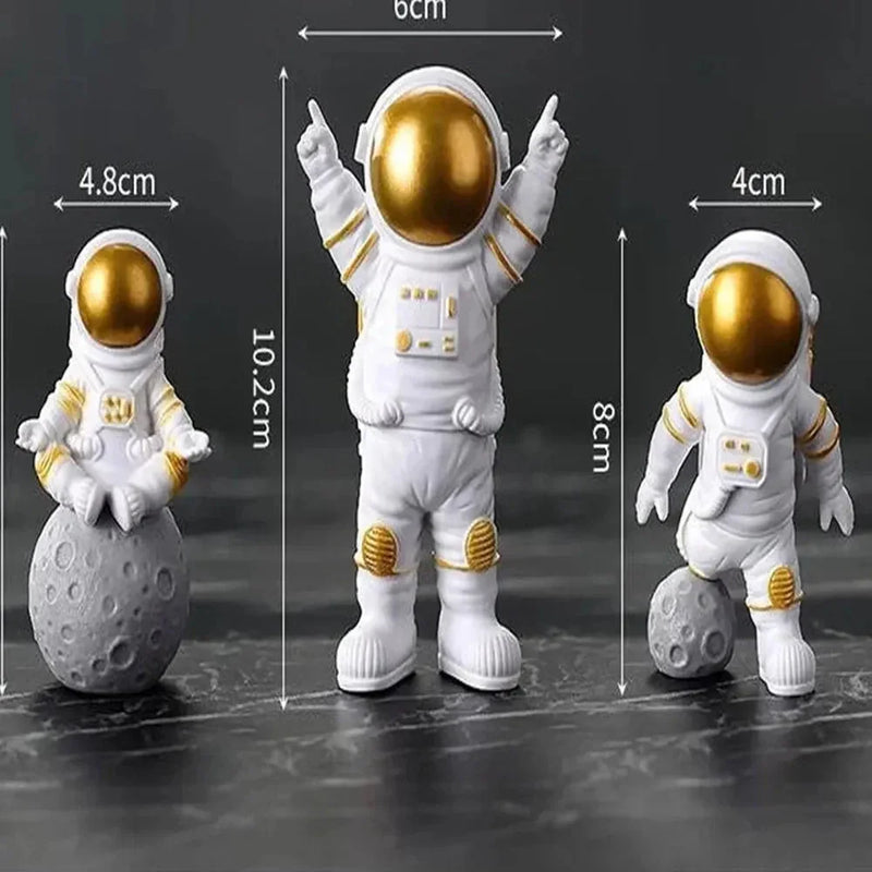 Escultura Decorativa Astronauta - 4 peças