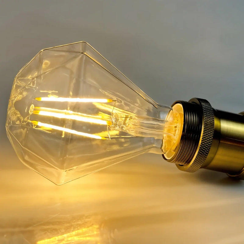 Lâmpada Quente Âmbar Retrô Vintage de Filamento - Formato de Diamante