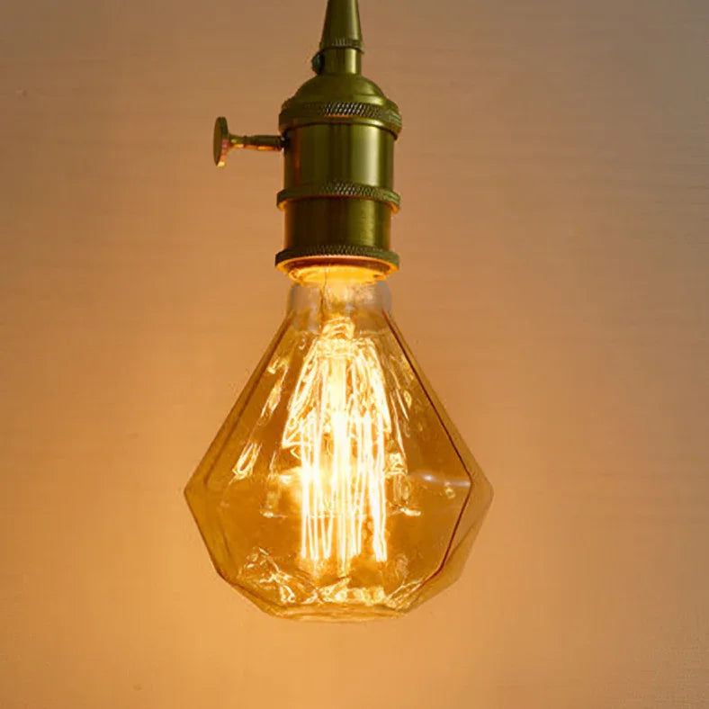 Lâmpada Quente Âmbar Retrô Vintage de Filamento - Formato de Diamante