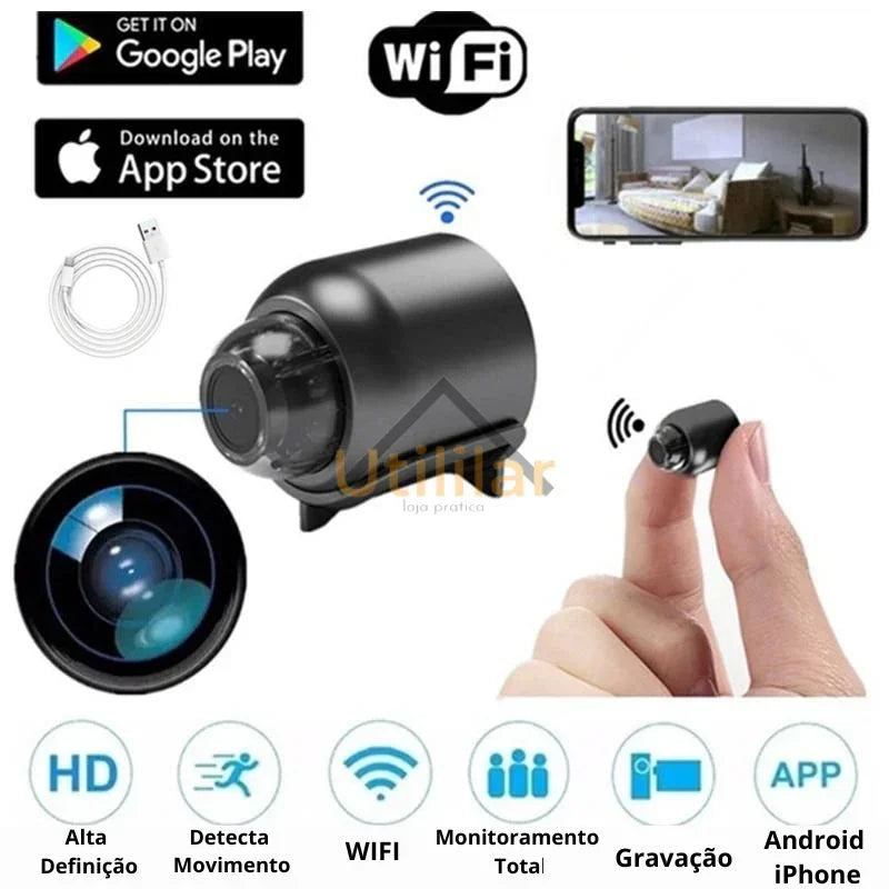 Mini Câmera Espiã Portátil - Imagem e Áudio - Versão HD 2025